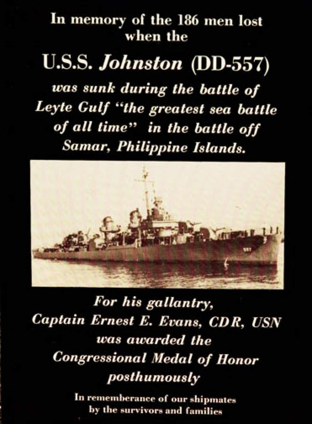 USS Johnston (DD-557) | National Museum Of The Pacific War