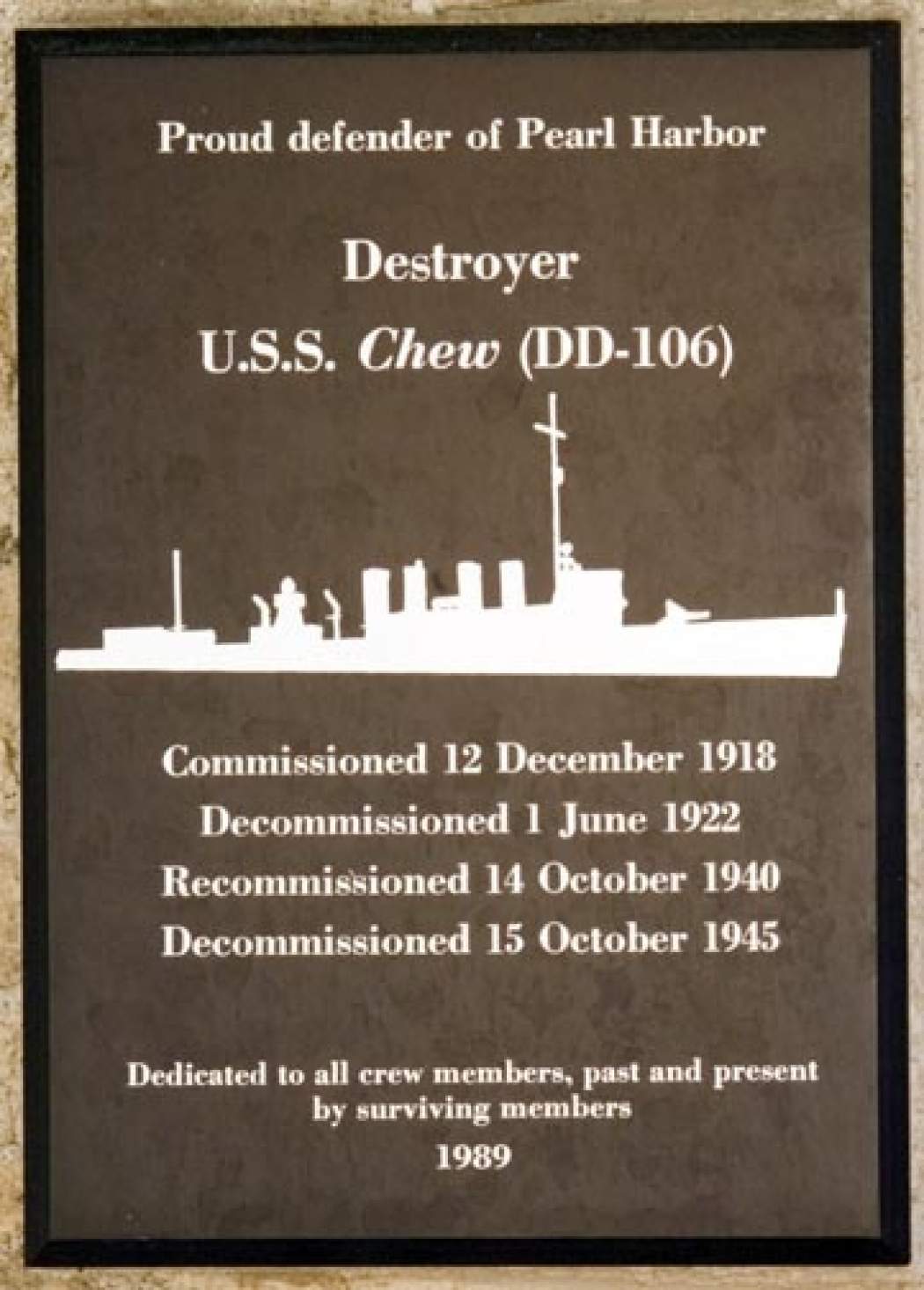 USS Chew (DD-106) | National Museum of the Pacific War