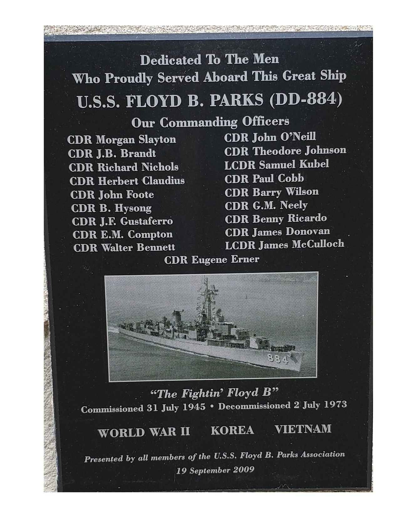 USS Floyd B. Parks (DD-884) | National Museum Of The Pacific War